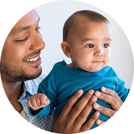 Dad holding baby