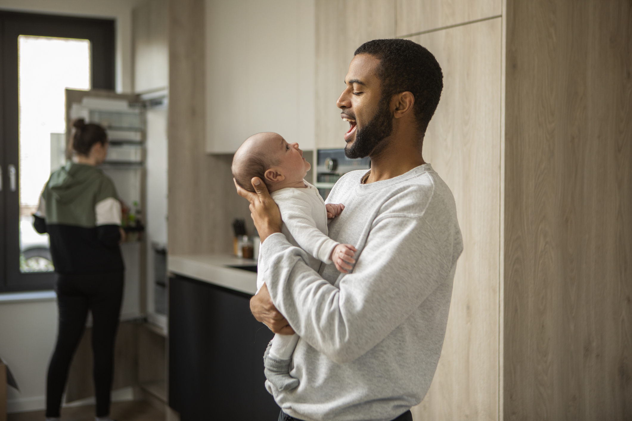 Dad with newborn baby