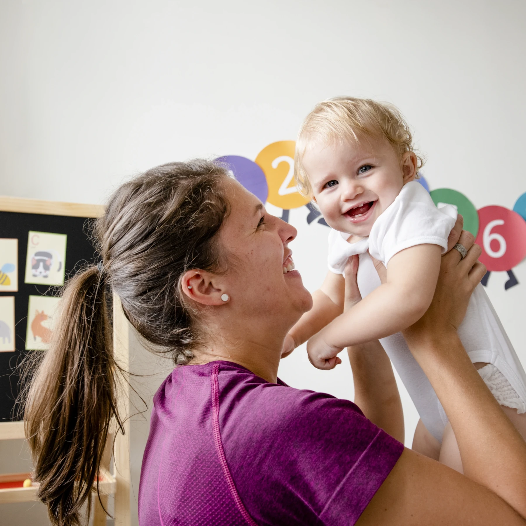woman holding baby