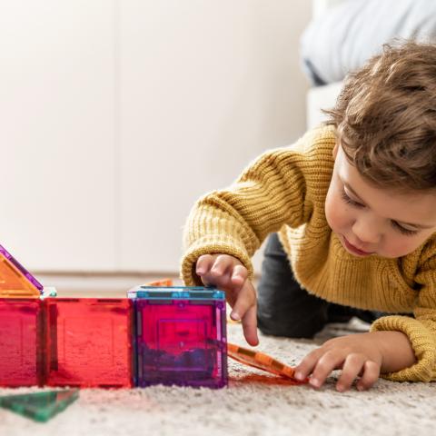 Child playing with blocks